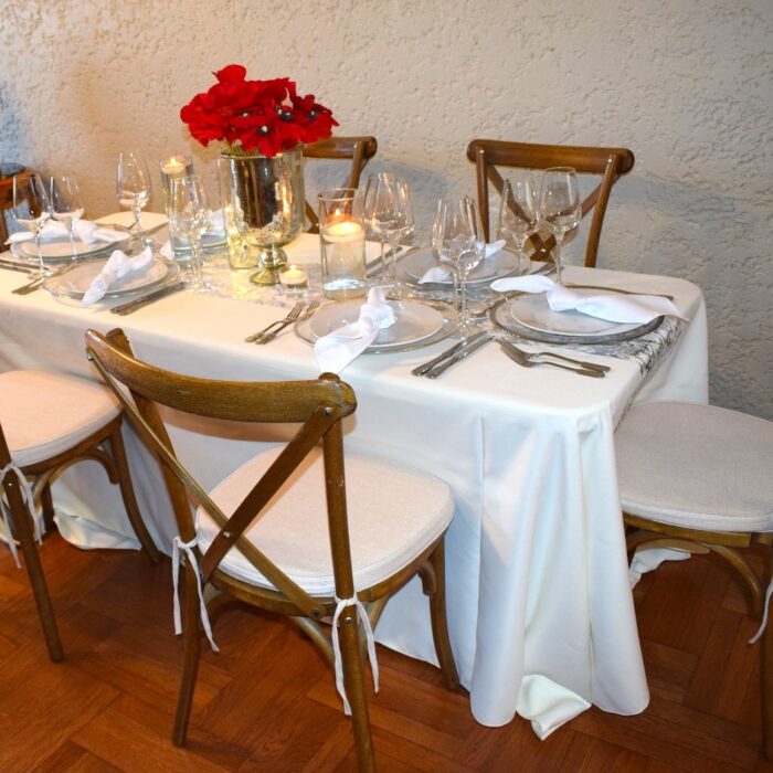 Fata de masa evenimente alba